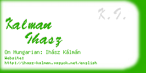 kalman ihasz business card